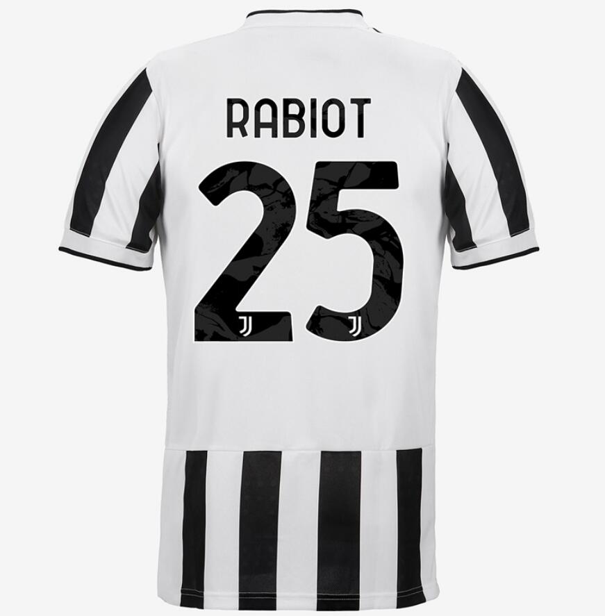 2021/22 Juventus Home Kit Soccer Jersey with RABIOT 25 printing